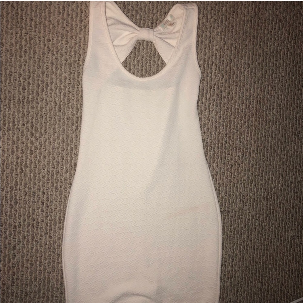 White tight fitted dress